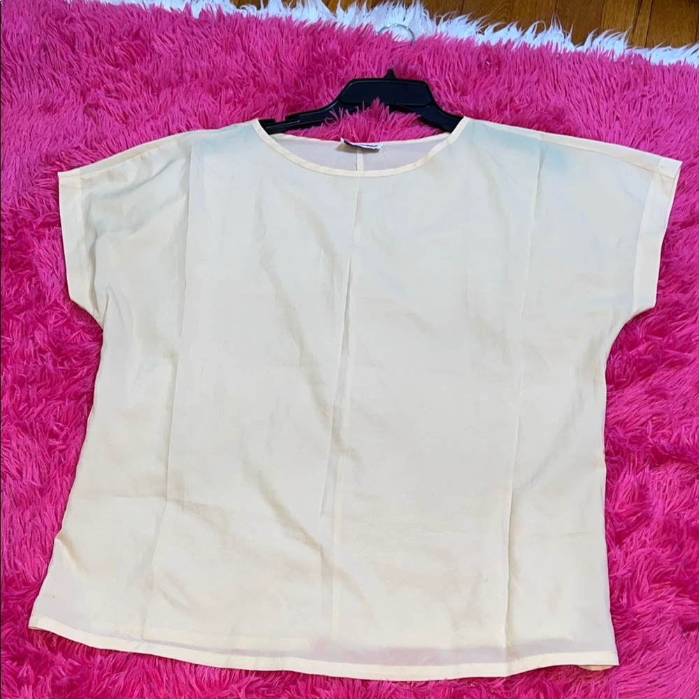 Chic yellow Short Sleeve Women's Top